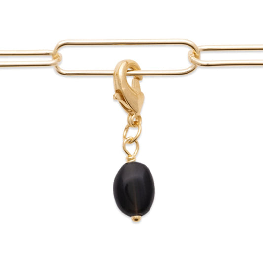 Charm in ossidiana nera – Placcato oro
