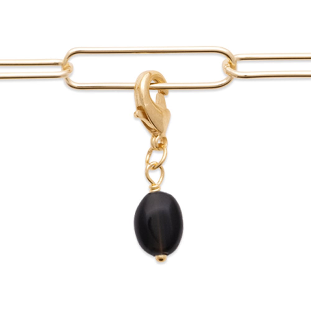 Charm in ossidiana nera – Placcato oro