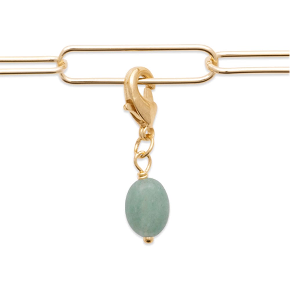Charm in quartzite verde – Placcato oro
