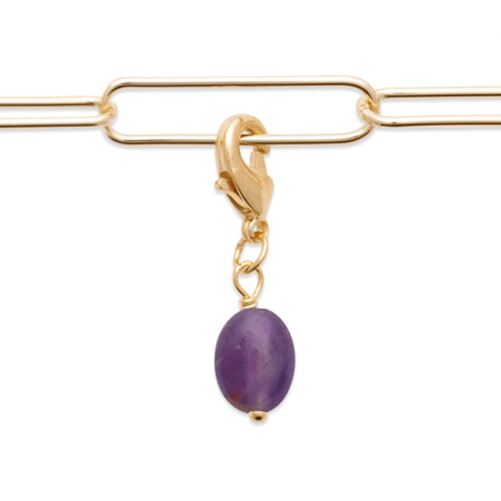 Charm in ametista – Placcato oro