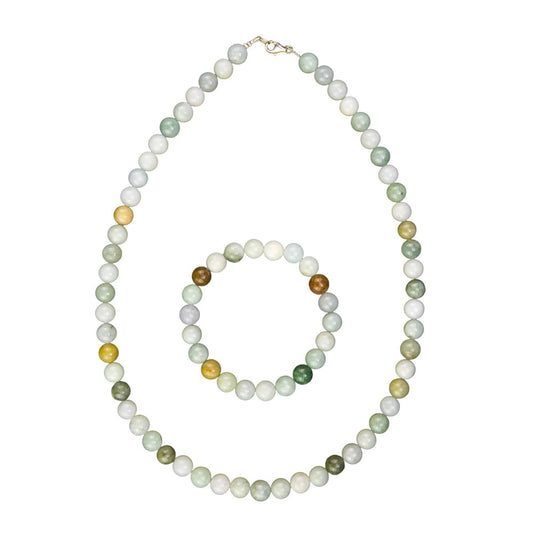 Parure in giada verde – Perle sferiche da 8 mm