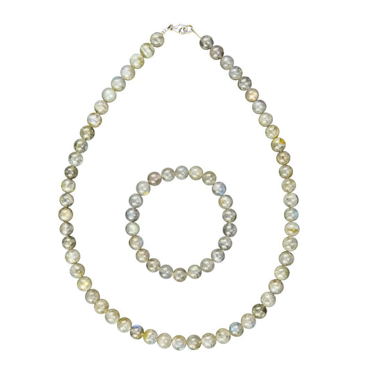 Parure in labradorite – Perle sferiche da 8 mm