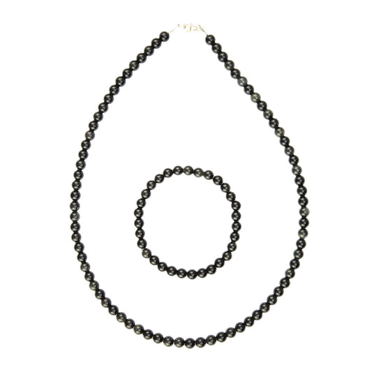 Parure in ossidiana nera – Perle sferiche da 6 mm