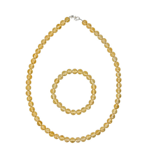 Parure in citrino – Perle sferiche da 8 mm