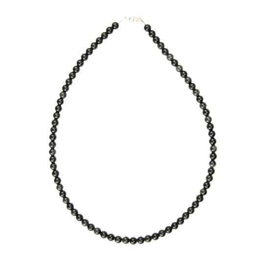 Collana in ossidiana nera – Perle sferiche da 6 mm