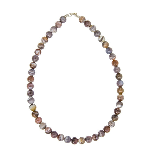 Collana in agata Botswana – Perle sferiche da 10 mm