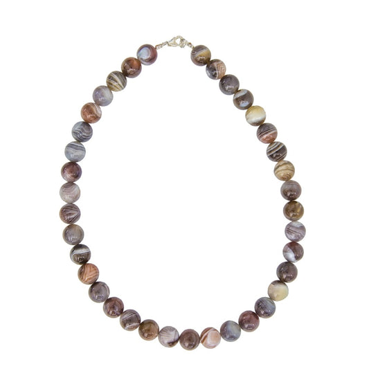 Collana in agata Botswana – Perle sferiche da 12 mm