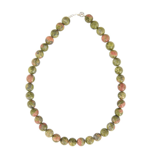 Collana in epidoto – Perle sferiche da 12 mm