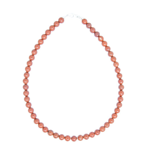 Collana in diaspro rosso – Perle sferiche da 8 mm
