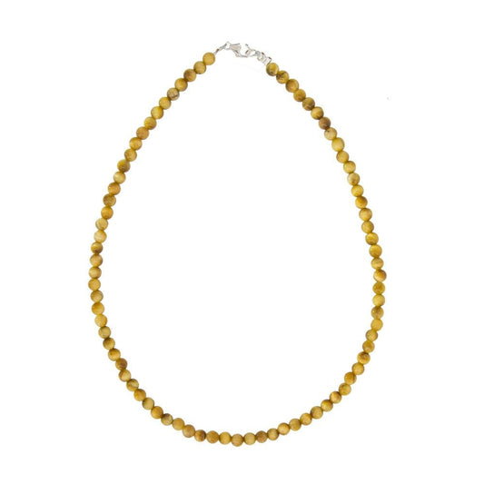 Collana in occhio di tigre dorato – Perle sferiche da 6 mm