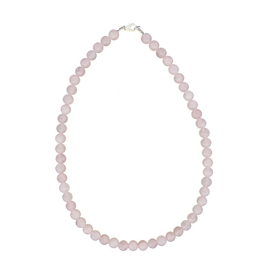 Collana in quarzo rosa – Perle sferiche da 8 mm