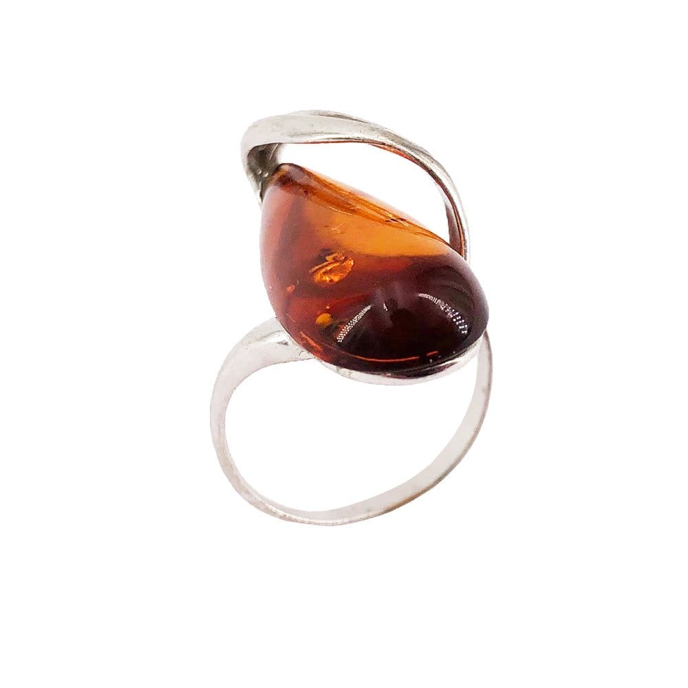 Anello in ambra Colombe – Argento 925