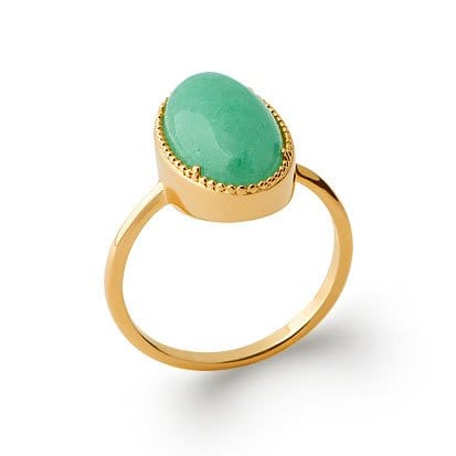 Anello in avventurina Judith – Placcato oro 750