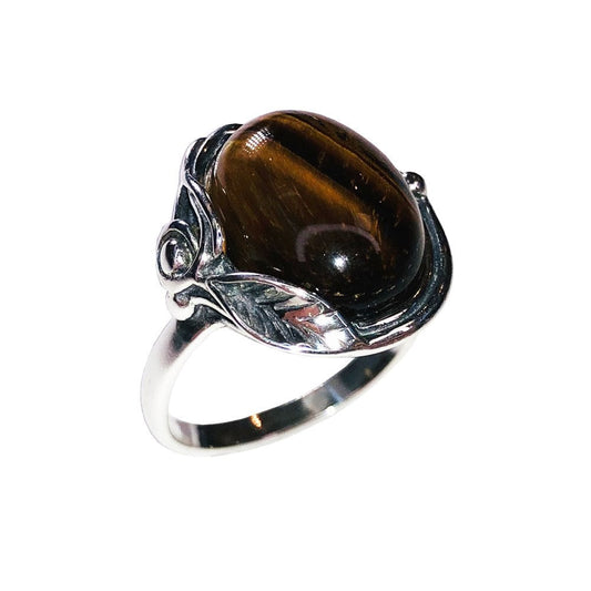 Anello in occhio di tigre Justine – Argento 925