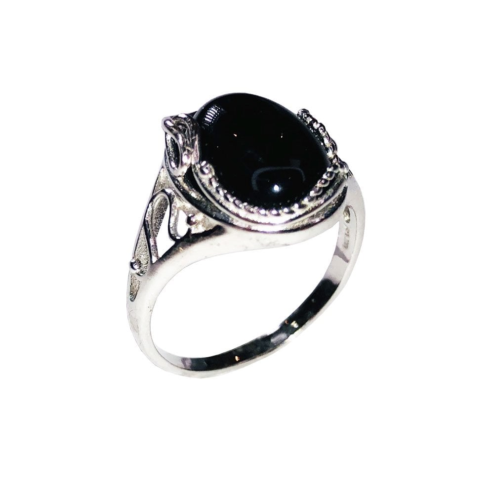 Anello in onice nero Capucine – Argento 925