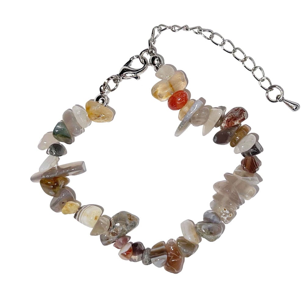 Bracciale in agata Botswana – Barocco con chiusura – da 19 a 23 cm