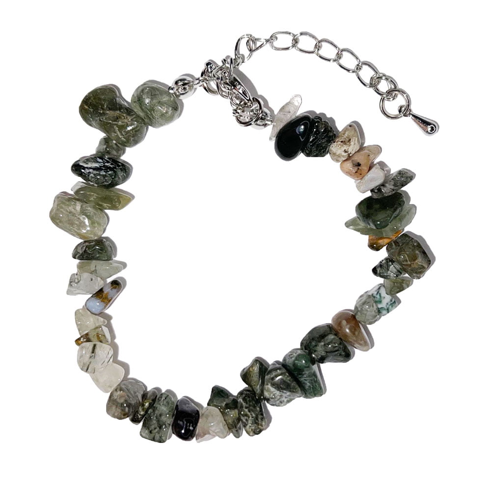 Bracciale in agata muschiata – Barocco con chiusura – da 19 a 23 cm