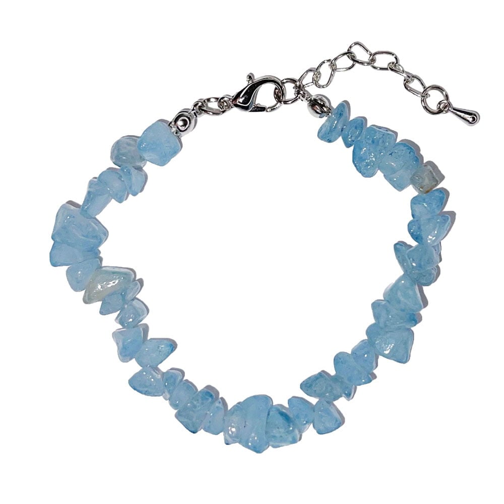 Bracciale in acquamarina – Barocco con chiusura – da 19 a 23 cm