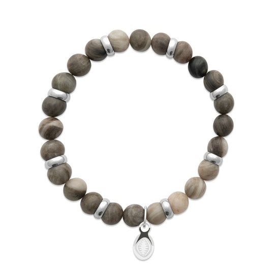 Bracciale in diaspro kaki e anelli per lui