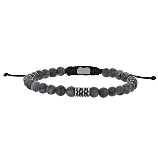 Bracciale in labradorite per lui cordoncino regolabile – Ref. F01-594