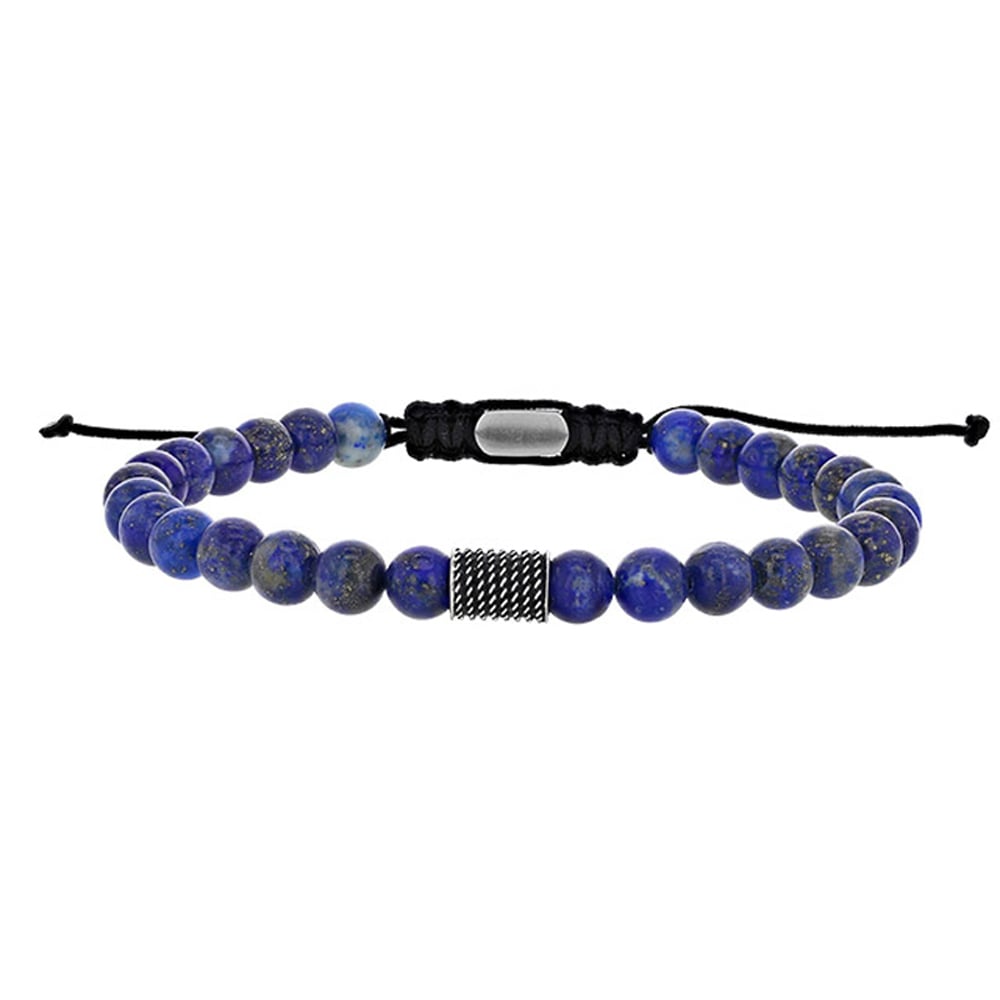 Bracciale in lapislazzuli per lui cordoncino regolabile – Ref. F01-594