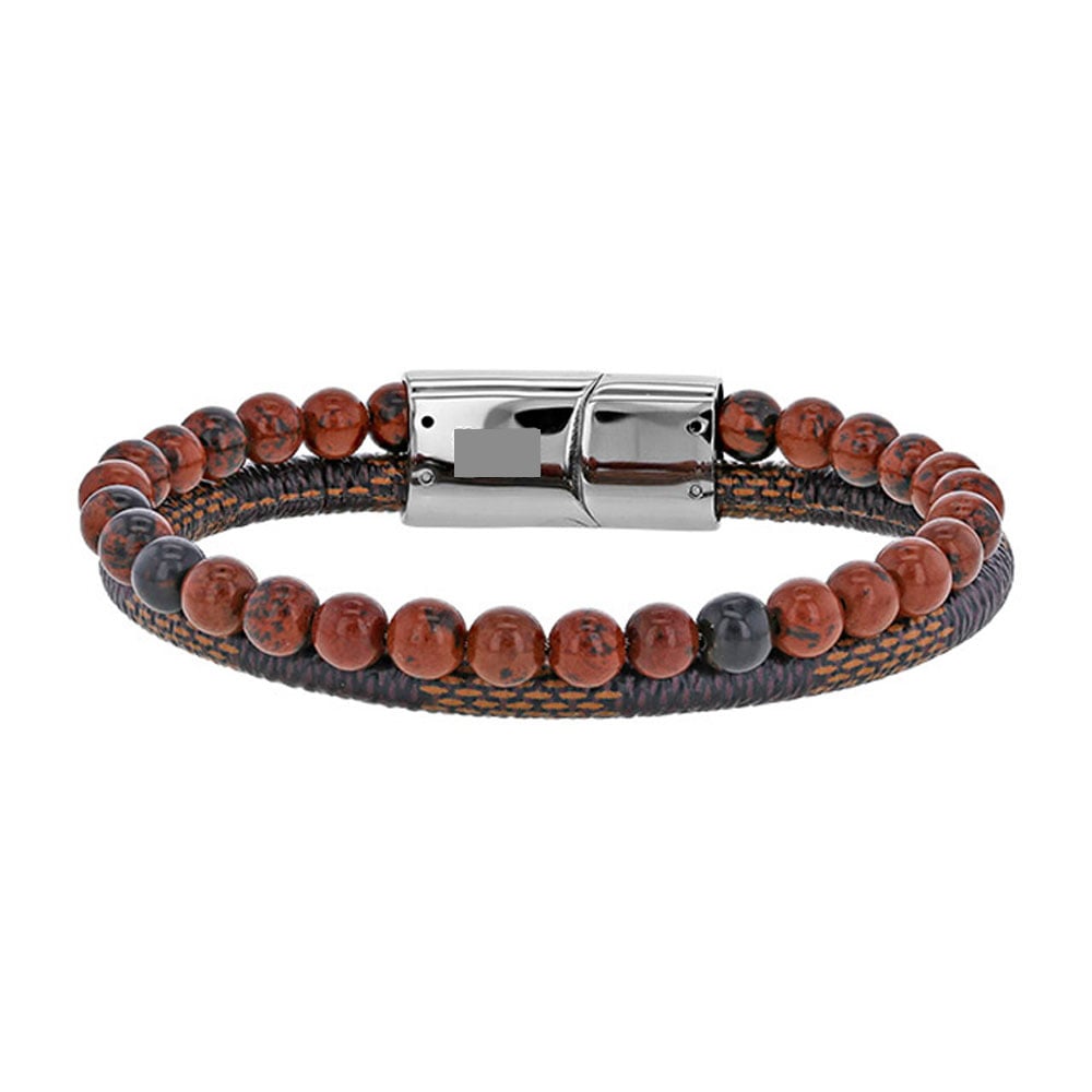 Bracciale in ossidiana mogano per lui – Ref. F01-595