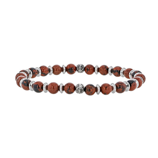 Bracciale in ossidiana mogano per lui – Ref. F01-596