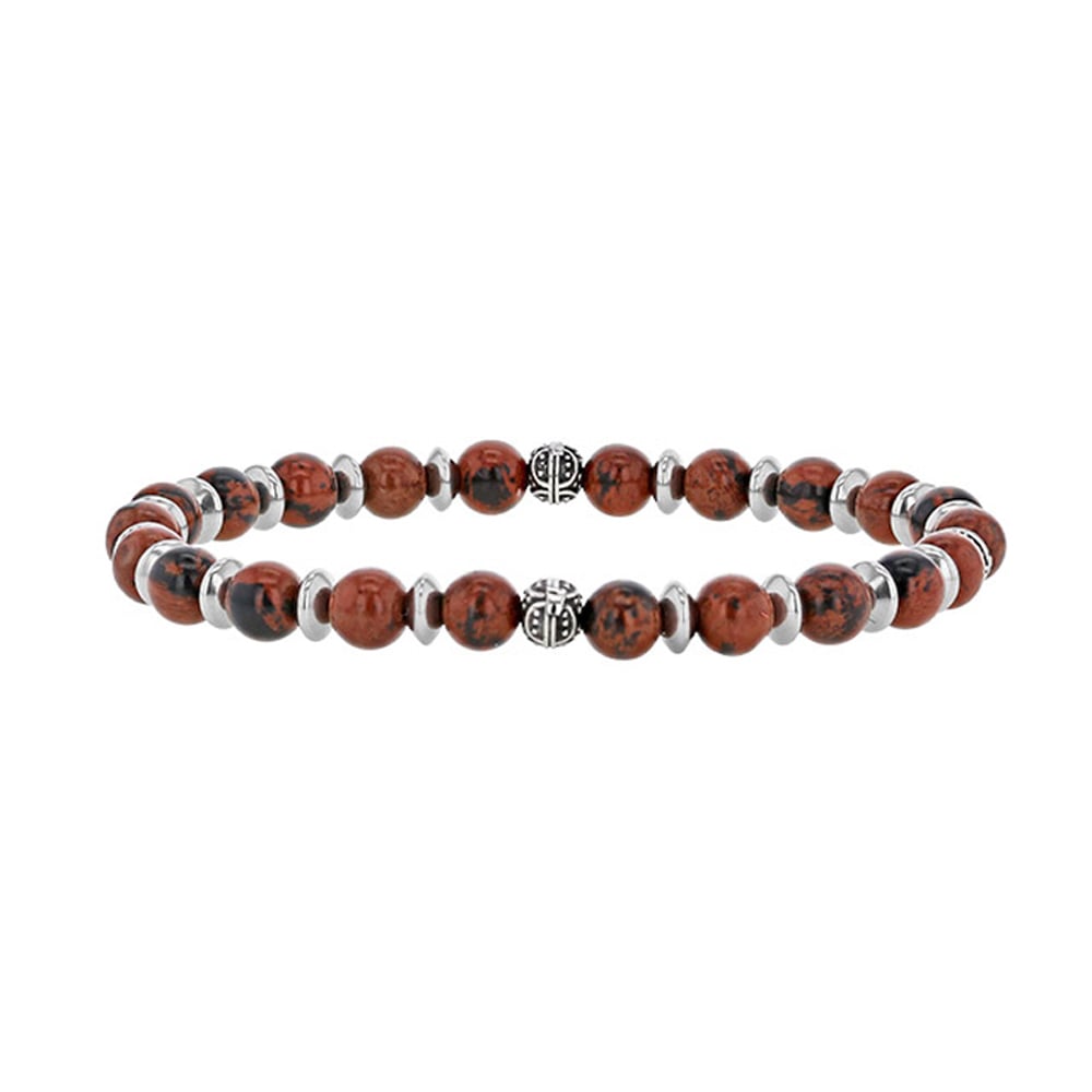 Bracciale in ossidiana mogano per lui – Ref. F01-596