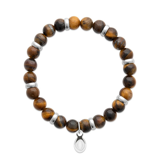 Bracciale in occhio di tigre e anelli per lui