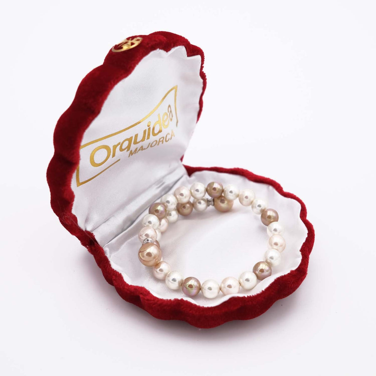 Bracciale in perle di maiorca – 8 e 10 mm – Lunghezza regolabile