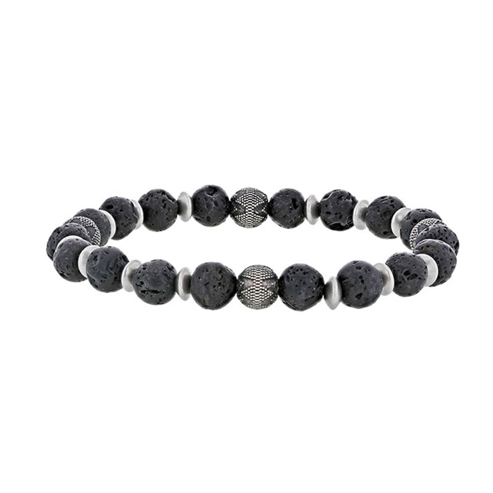 Bracciale in pietra lavica per lui – Ref. F01-592