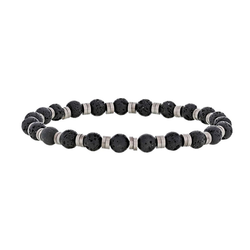 Bracciale in pietra lavica per lui – Ref. F01-627