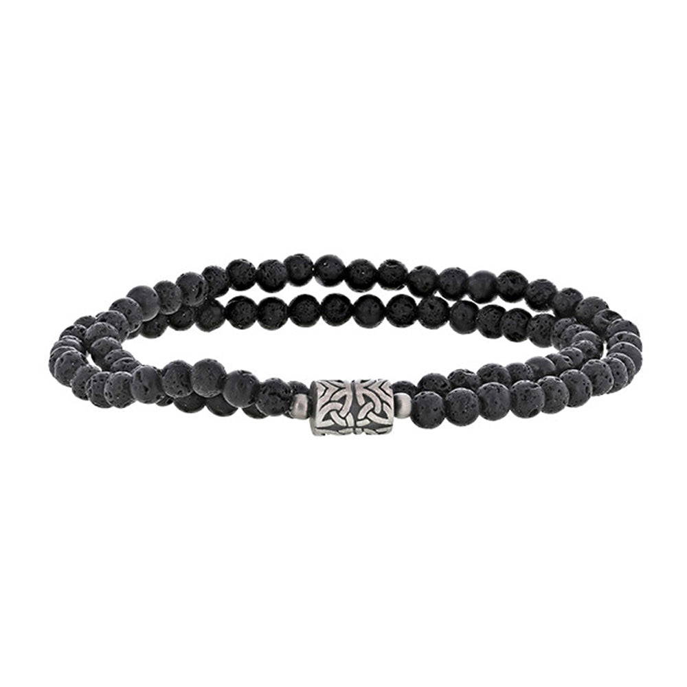 Bracciale in pietra lavica per lui – Ref. F01-628