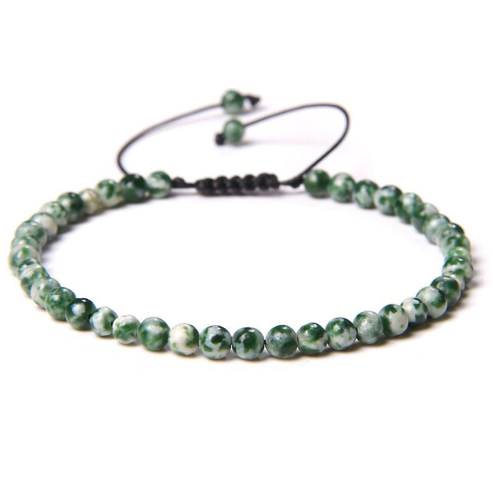Bracciale in serpentina scura – Perle sferiche da 4 mm cordoncino regolabile