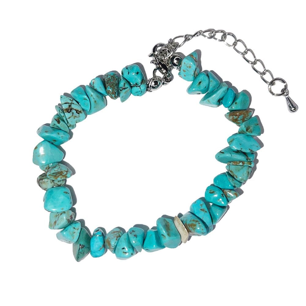 Bracciale in turchese stabilizzata – Barocco con chiusura – da 19 a 23 cm