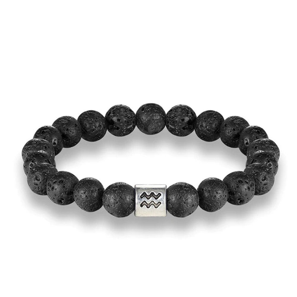 Bracciale Acquario in pietra lavica – 20 cm