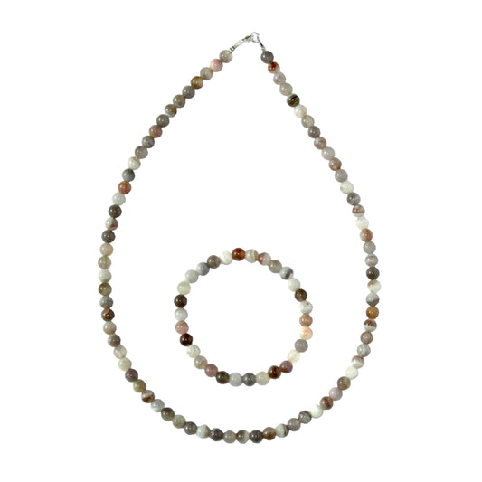 Parure in agata Botswana – Perle sferiche da 6 mm