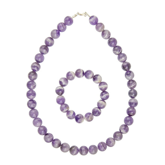 Parure in ametista – Perle sferiche da 12 mm