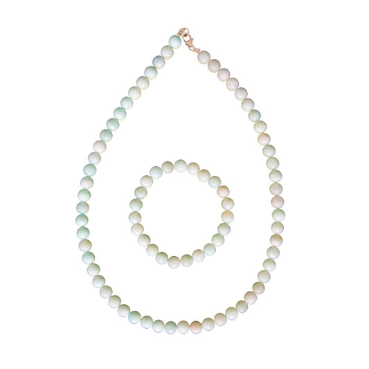Parure in amazzonite – Perle sferiche da 8 mm