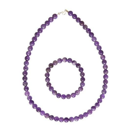 Parure in ametista – Perle sferiche da 8 mm