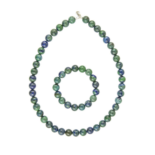 Parure in crisocolla – Perle sferiche da 10 mm