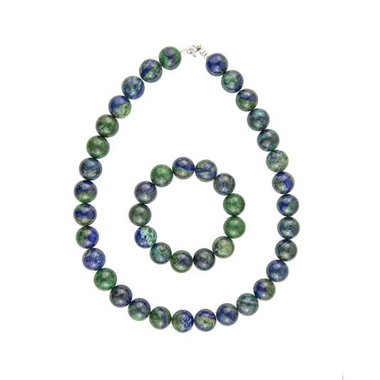 Parure in crisocolla – Perle sferiche da 14 mm
