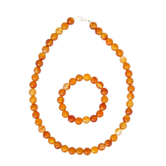 Parure in corniola – Perle sferiche da 10 mm