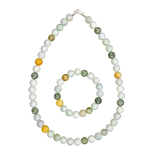 Parure in giada verde – Perle sferiche da 10 mm