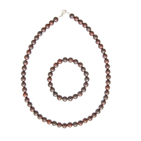 Parure in diaspro brecciato – Perle sferiche da 8 mm