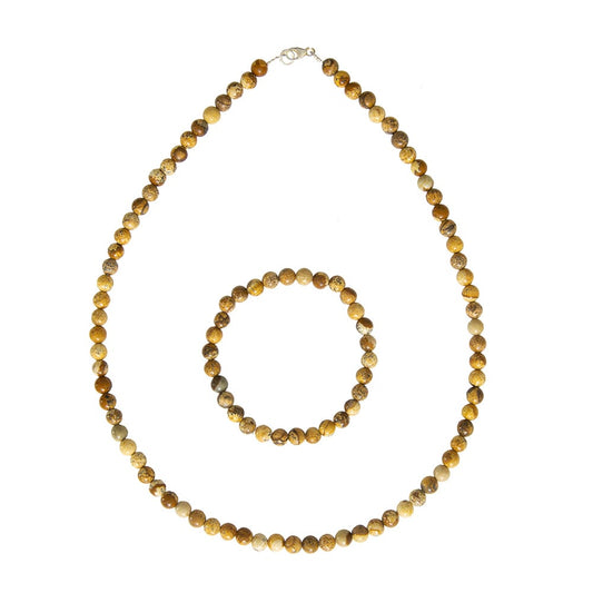 Parure in diaspro paesaggistico – Perle sferiche da 6 mm