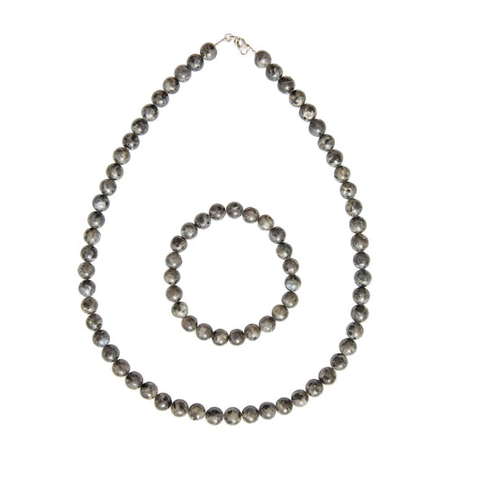 Parure in labradorite con inclusioni – Perle sferiche da 8 mm
