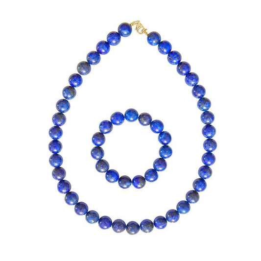 Parure in lapislazzuli – Perle sferiche da 12 mm