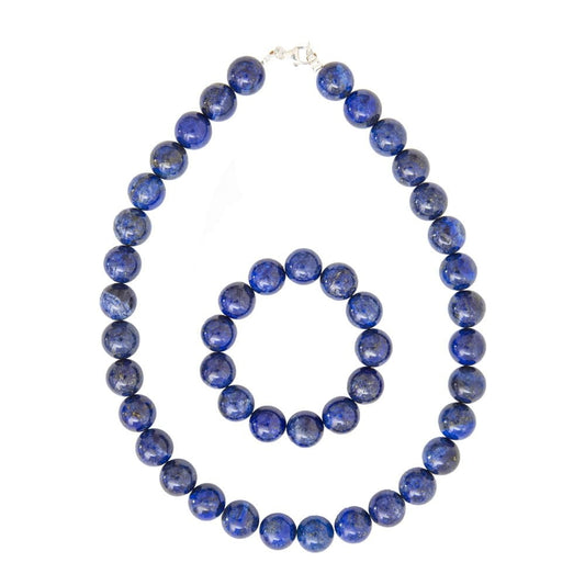 Parure in lapislazzuli – Perle sferiche da 14 mm