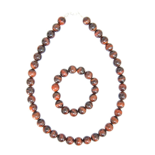 Parure in occhio di toro – Perle sferiche da 12 mm